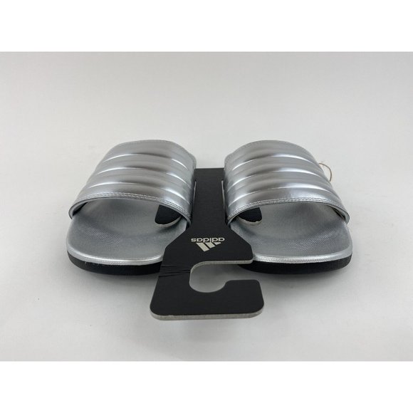 Adidas Adilette Comfort Chrome Silver Women's Slides Sandals Metallic Slide - Picture 7 of 10